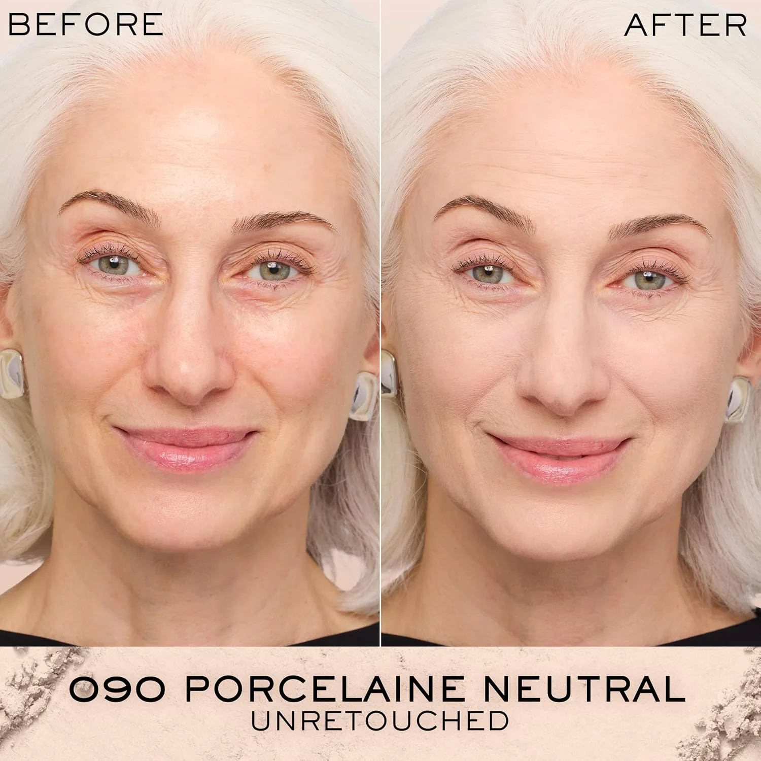Пудра-основа Lancôme Dual Finish Powder Foundation - естественное покрытие, от легкого до плотного, стойкая, контролирует блеск., 090 PorcelaIne I Neutral: fair skin tones with neutral undertones — фото 3