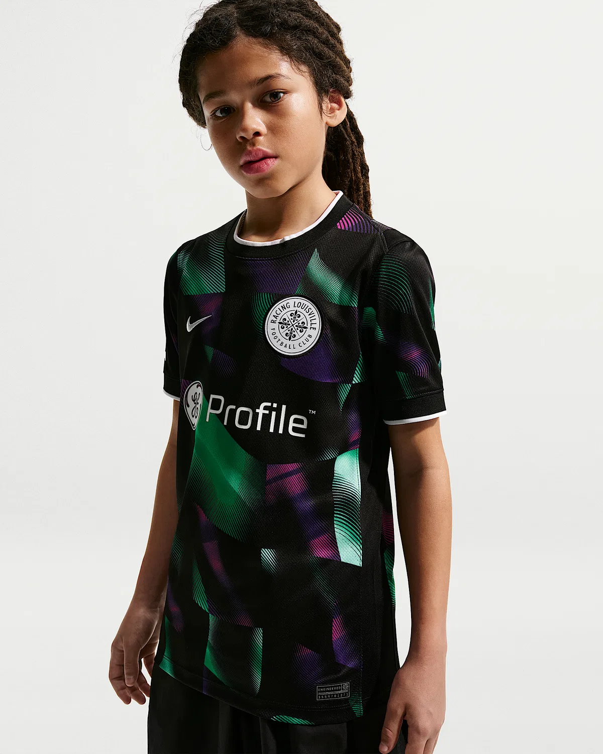 Большие детские Nike Dri-FIT NWSL Replica Jersey Racing Louisville FC Stadium Away, Mint Foam