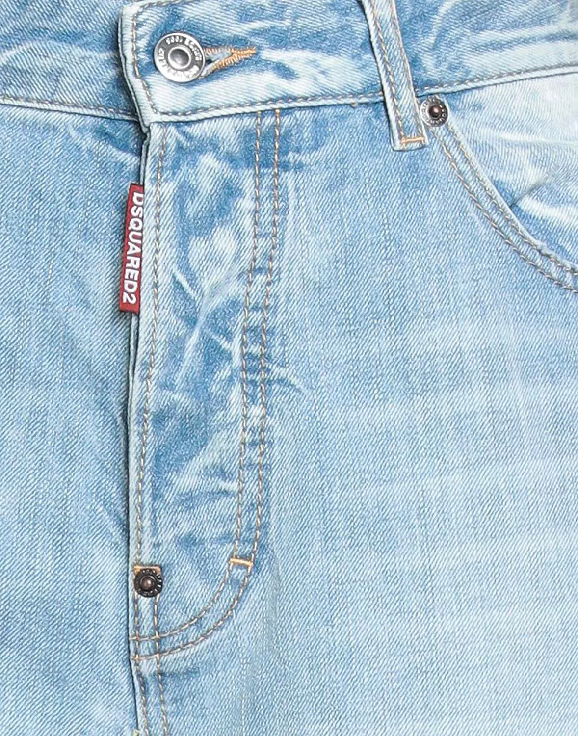 Джинсы baggy light wash DSQUARED2 синие — фото 4