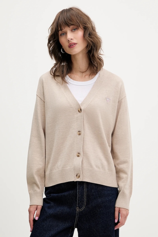 

Кардиган из смесовой шерсти Guess Jeans, бежевый