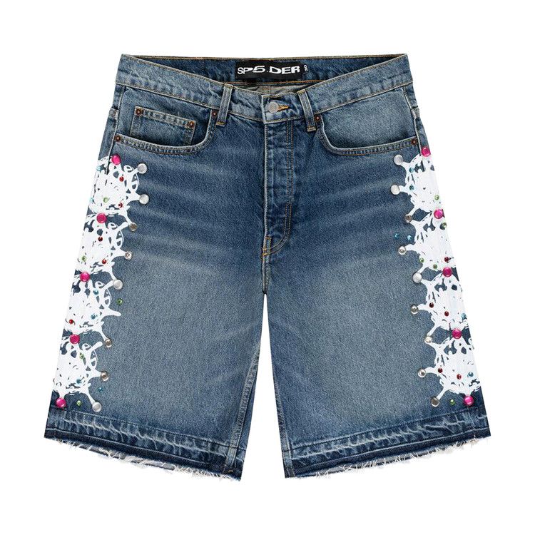 

Шорты Sp5der Web Stone Denim Shorts, Light Blue Wash