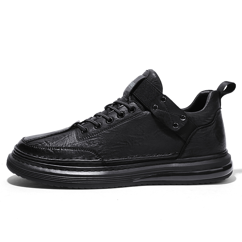 

Мужская повседневная обувь с низким верхом Mulinsen, Black[Leather Shoe Size: Size 40 In This Model = Athletic Shoes 41]