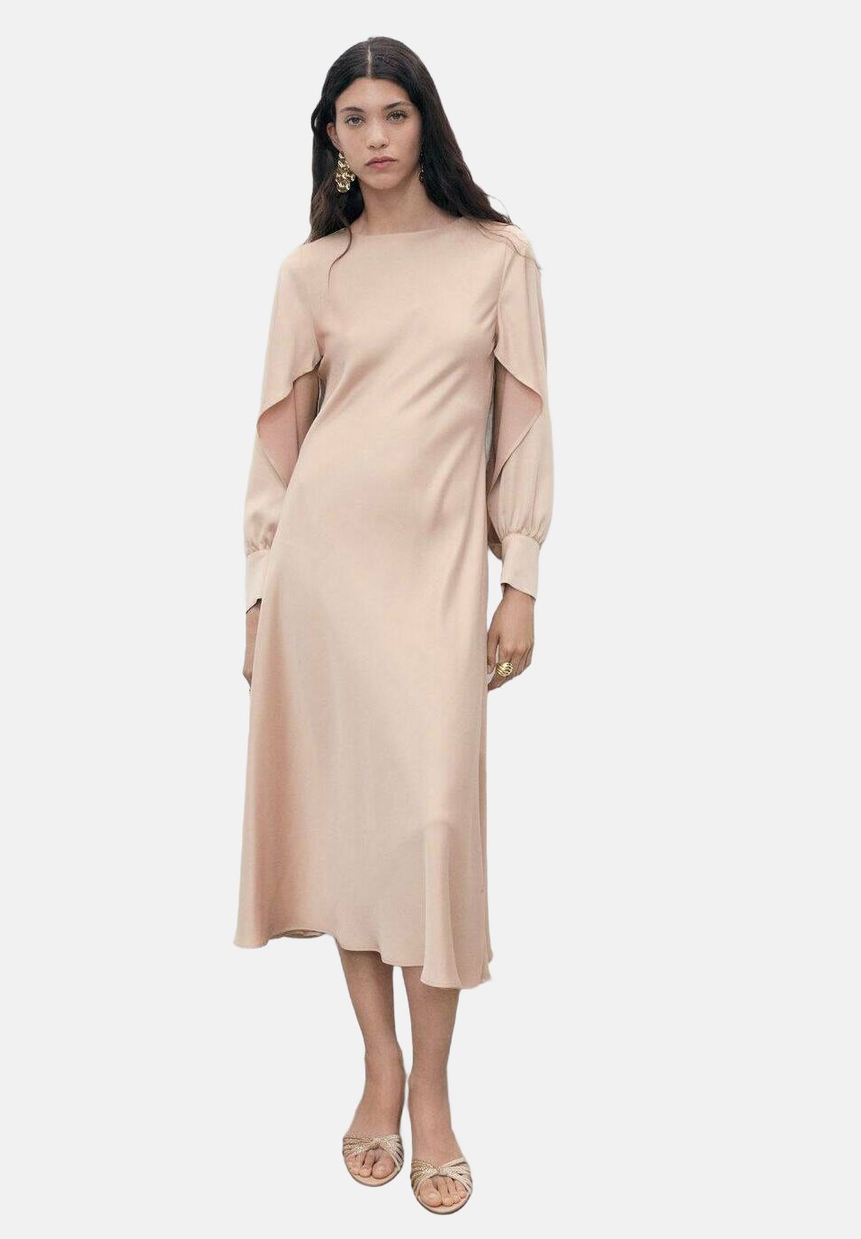 

Коктейльное/вечернее платье WITH SLIT SLEEVES Mango, цвет Nude