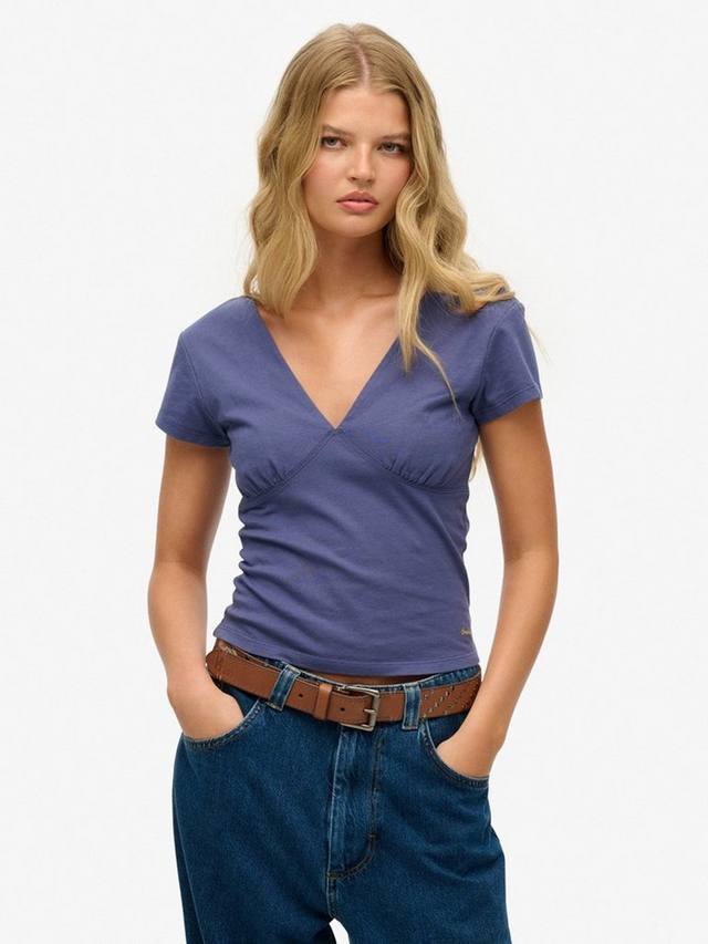 

Корсетный топ с короткими рукавами Superdry, цвет Mariner Navy