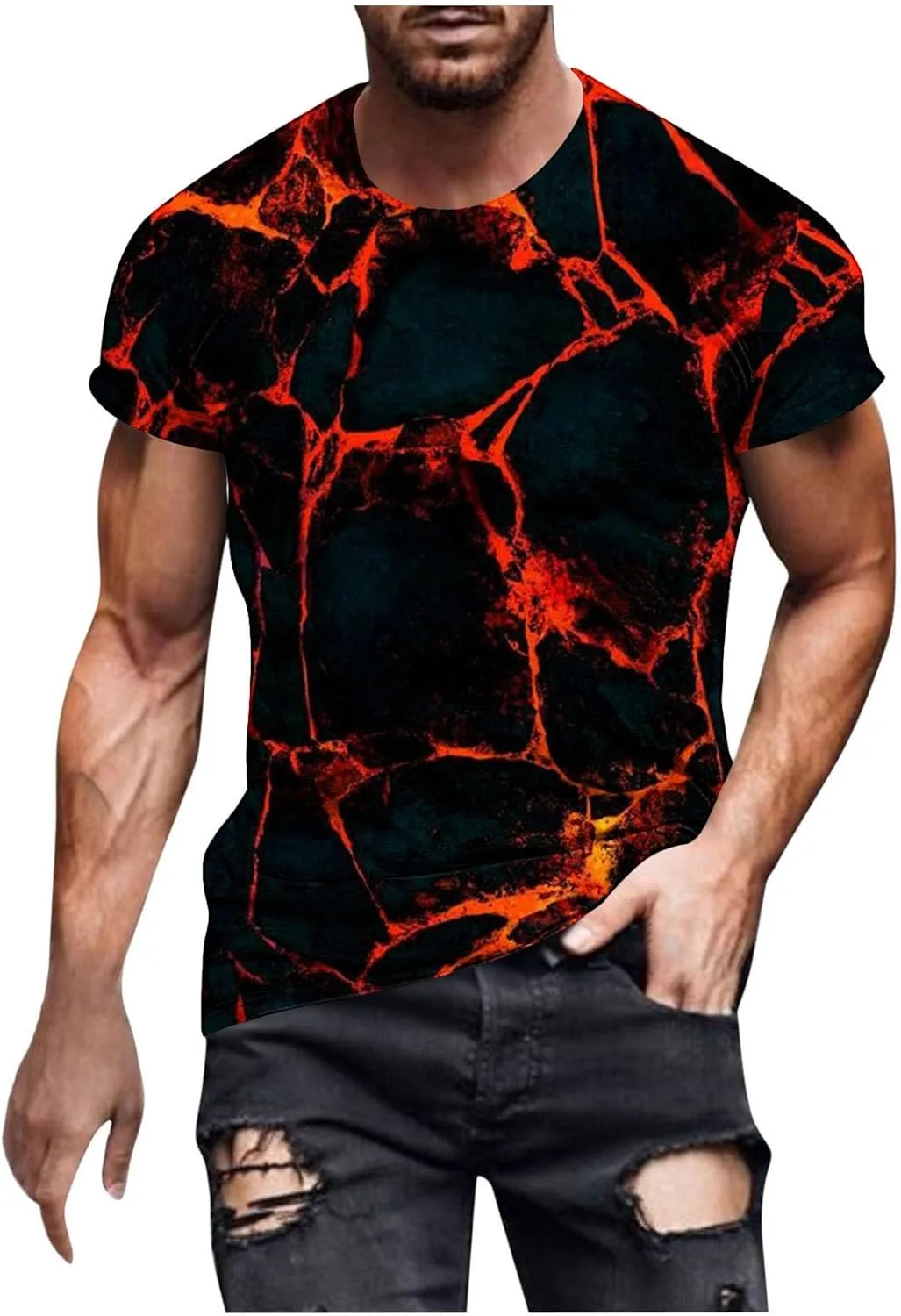 

Футболка Muscularfit для мужчин Big and Tall с коротким рукавом и 3D принтом