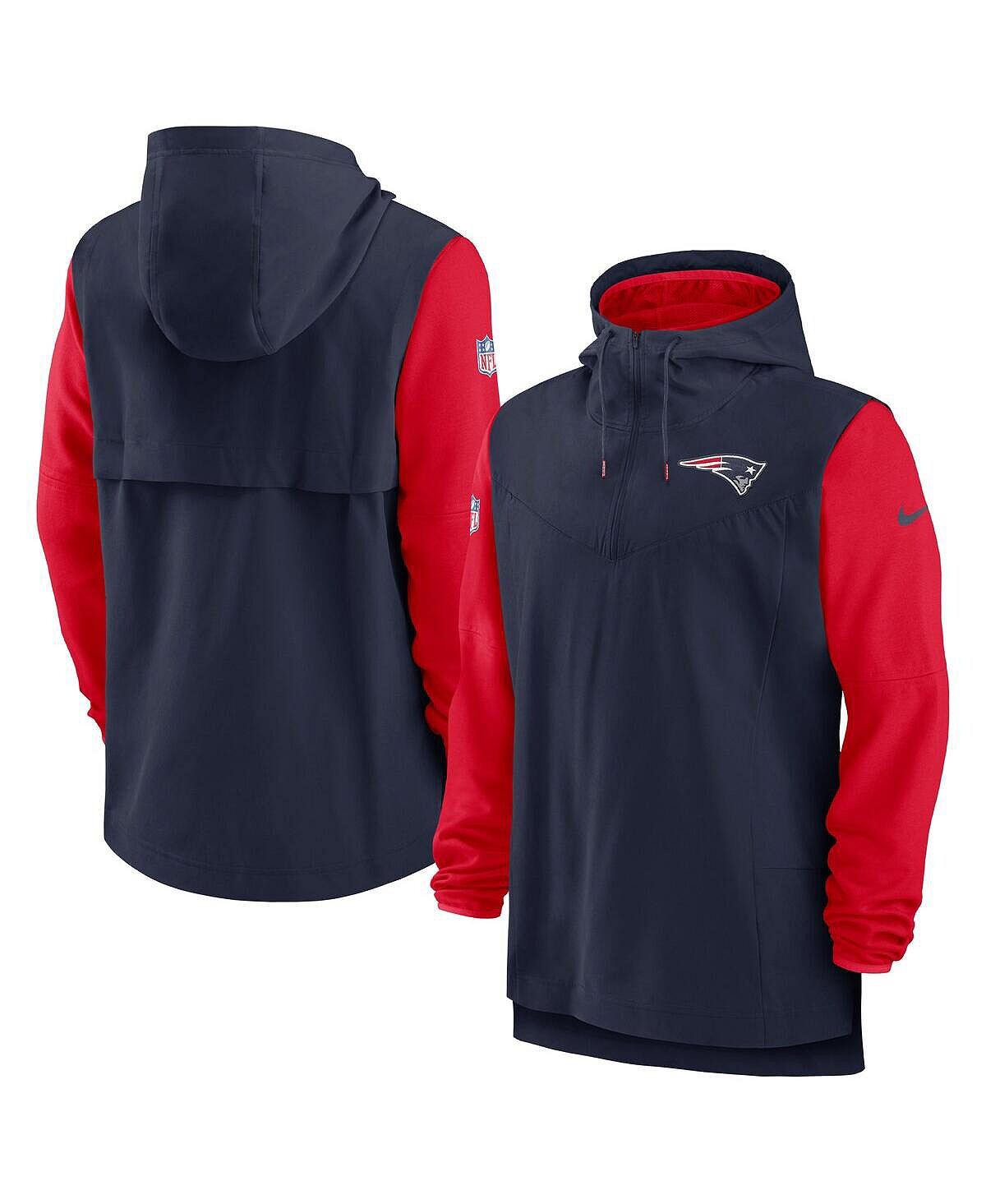 

Мужская темно-красная толстовка с капюшоном New England Patriots Sideline Player на молнии четверти Nike