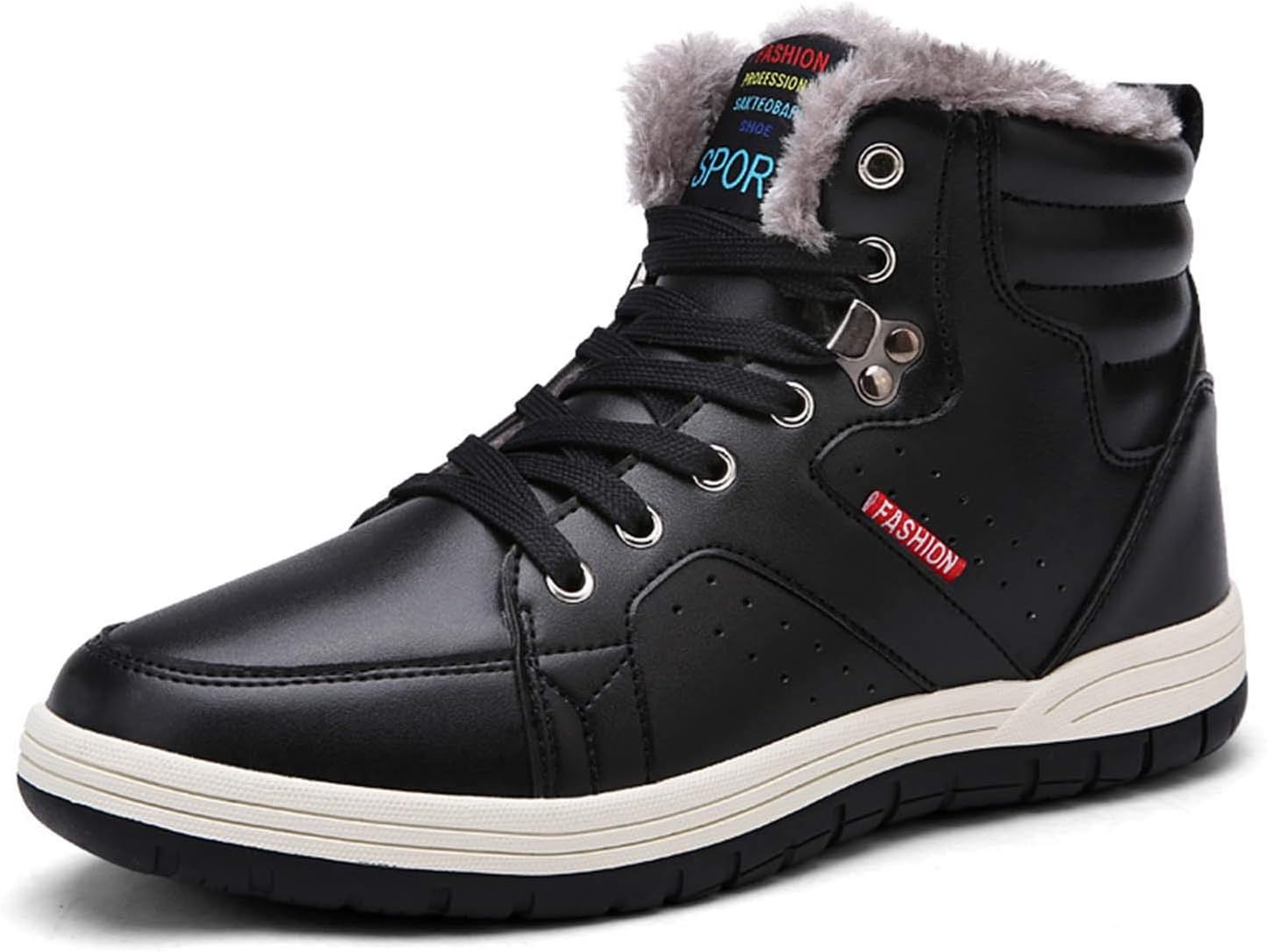 

Мужские кожаные зимние ботинки CERYTHRINA с водонепроницаемой подкладкой из меха, шнуровкой, кроссовки на щиколотке, высокие зимние туфли, черный