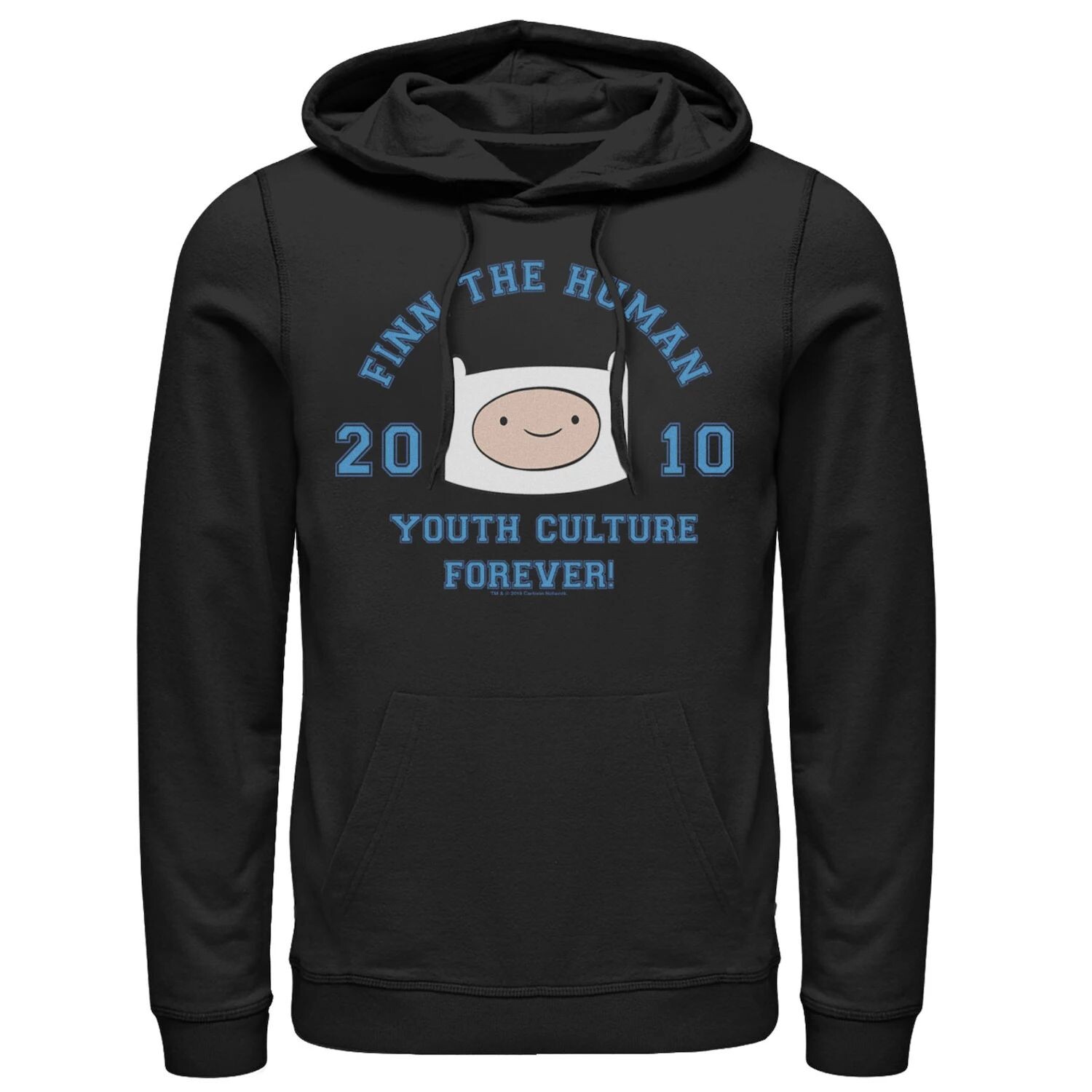 

Мужской пуловер с капюшоном Finn The Human Youth Culture Forever «Время приключений» Licensed Character, черный