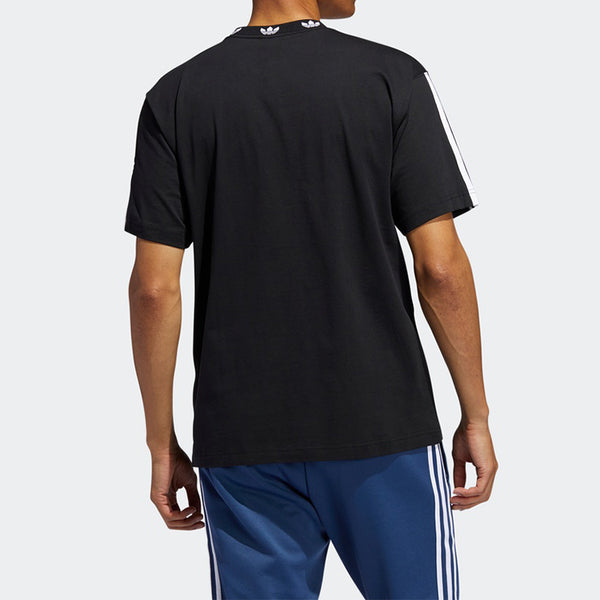 Футболка originals trefoil collar logo short sleeve black Adidas, черный — фото 4