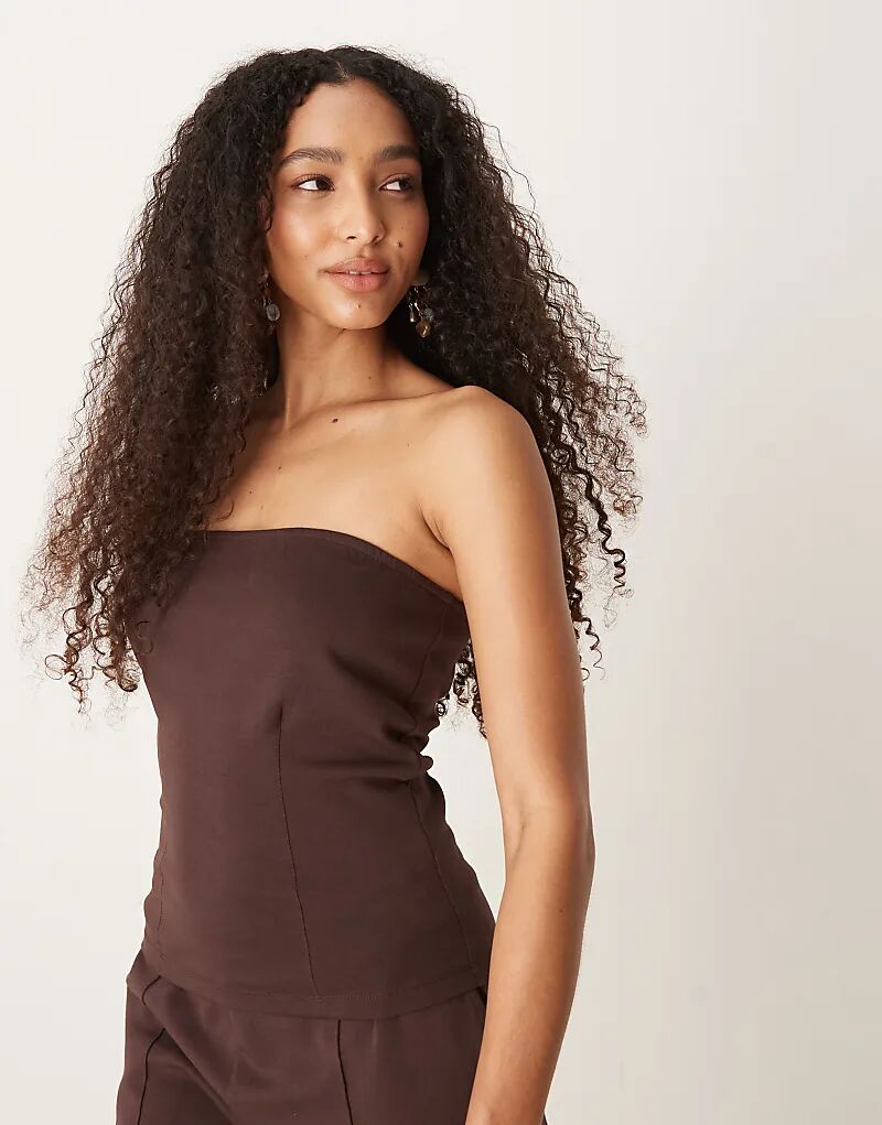 

Комбинезон-бандо ASOS DESIGN шоколадного цвета