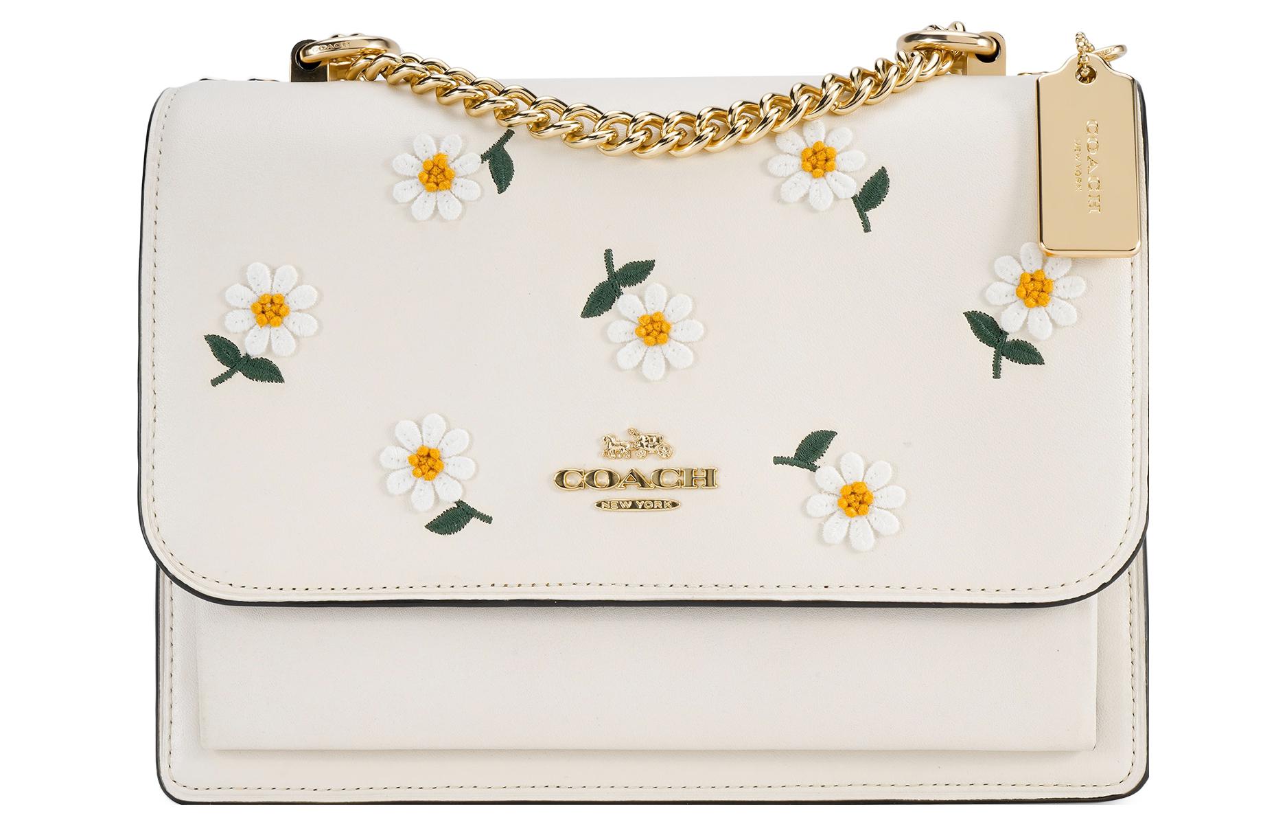 

Klare Кожаная Дорожная Сумка Через Плечо Маленького Размера Женская Белая COACH