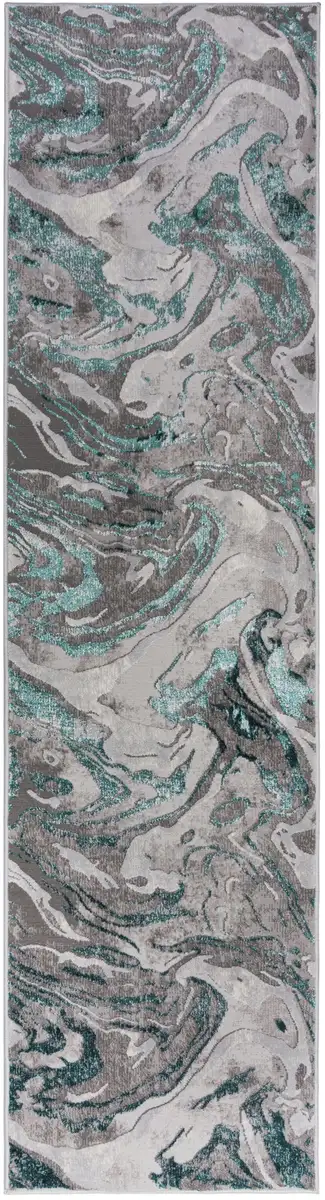 

FLAIR RUGS дорожка "Marbled", прямоугольная, легкий блеск, разноцветная, современный дизайн под мрамор, ковровая дорожка 60х230 см, цвет smaragd