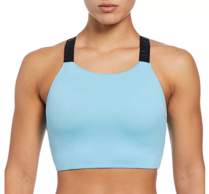 

Женские купальники Nike Missy Midkini с высоким воротником, цвет Aquarius Blue
