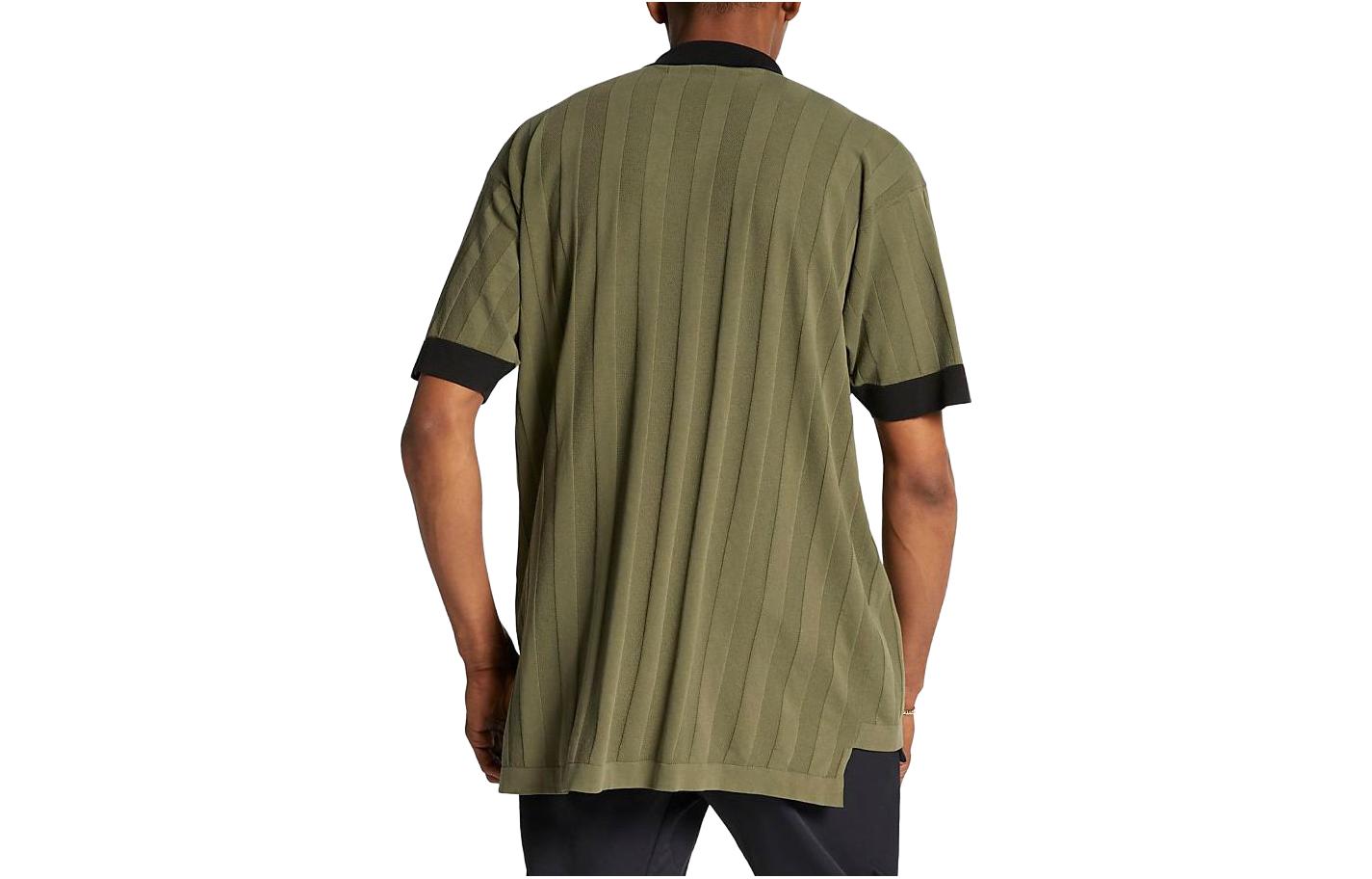 Спортивный топ NikeLab Made In Italy Knit Polo Medium olive BV0974-222, зеленый — фото 2