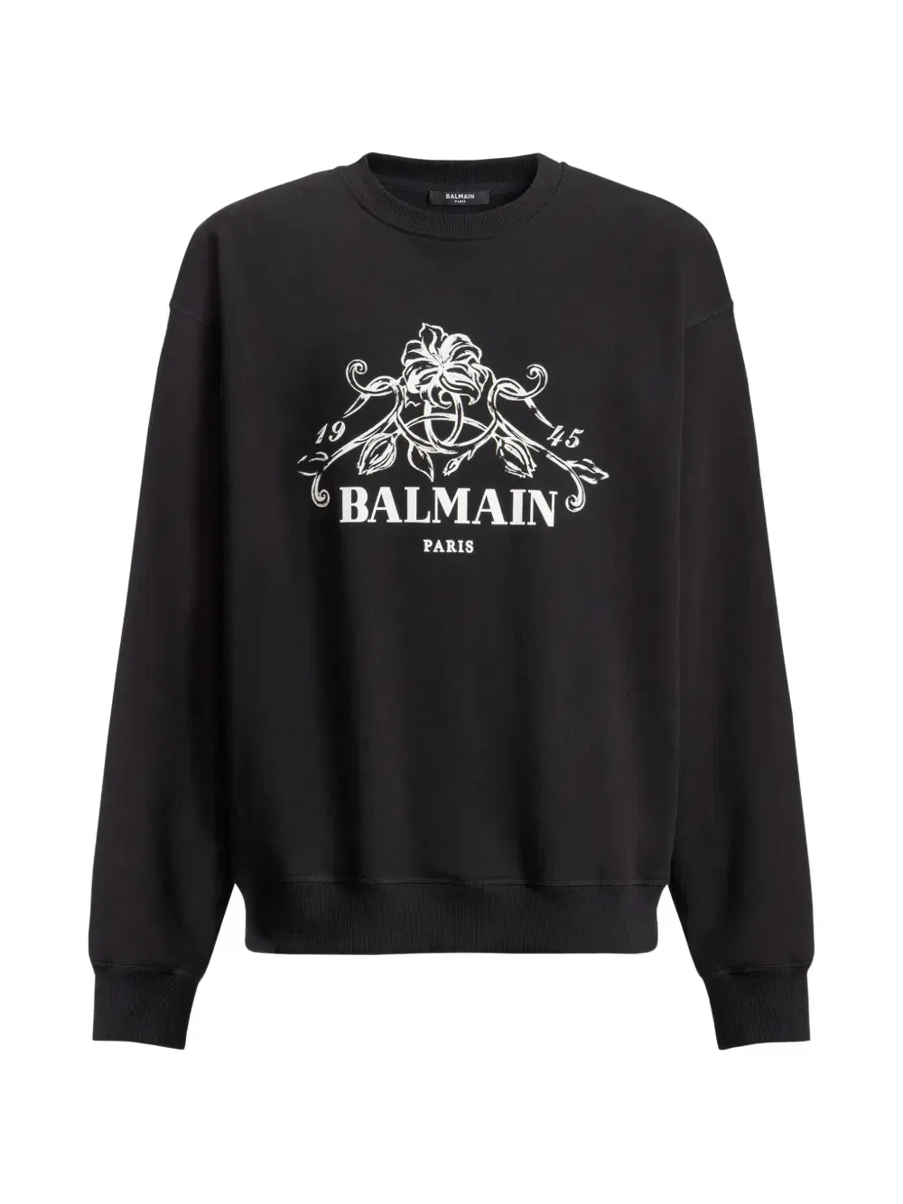 Свитшот Balmain Vine с принтом, черный