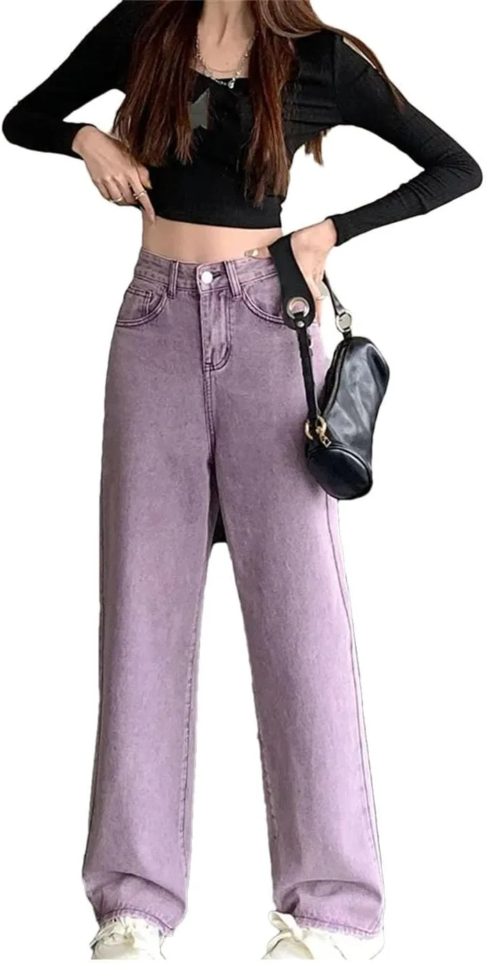 

Женские джинсы с прямыми штанинами и высокой посадкой