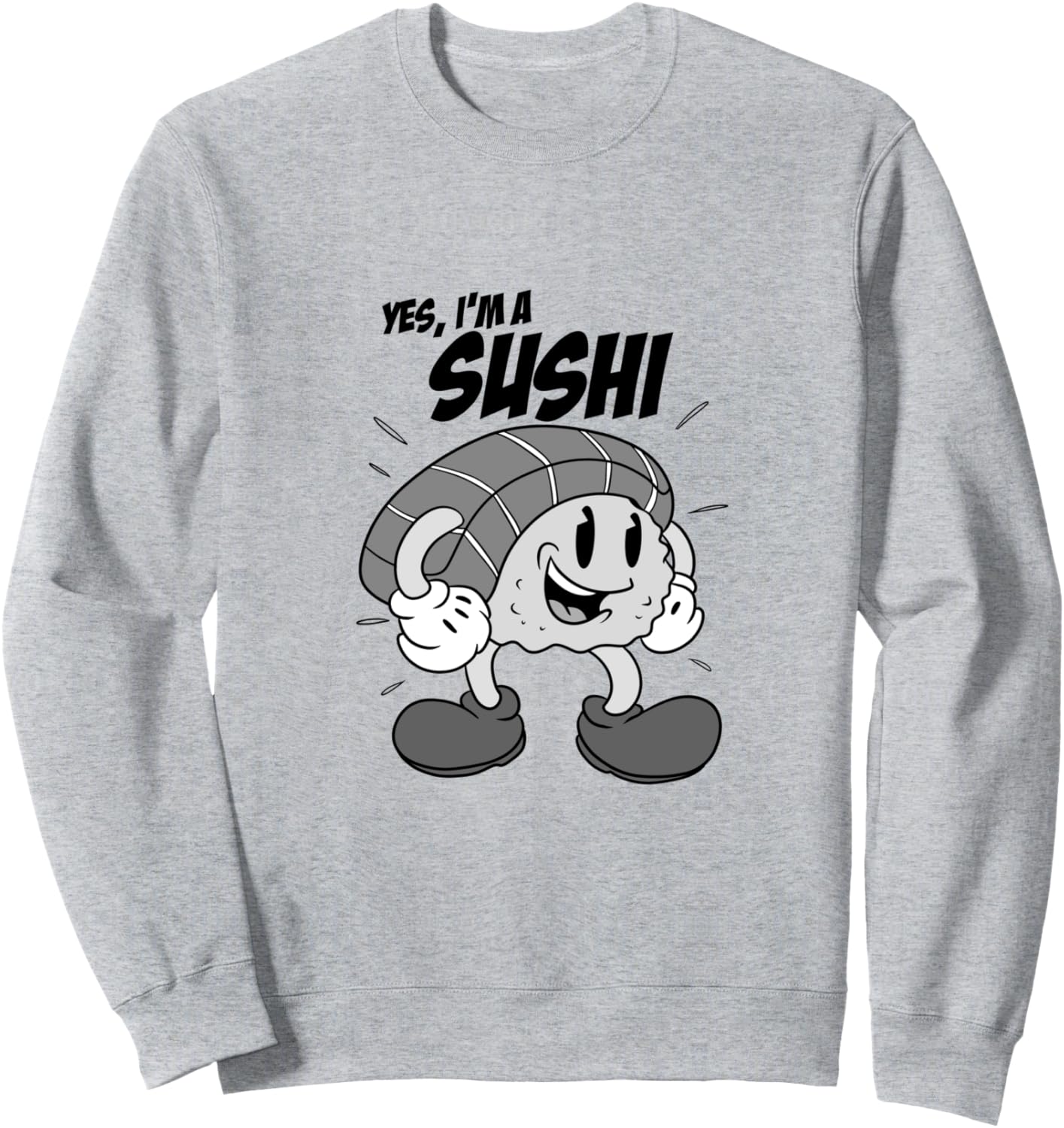 

Да, я суши, и я люблю есть суши. Забавная толстовка Cute Food Lover Humor Apparel Kawaii Gift Shirts, серый