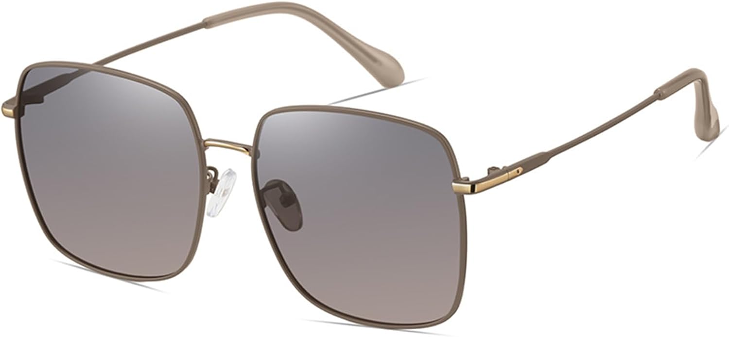 

Женские солнцезащитные очки увеличенного размера с поляризацией - Стильные квадратные металлические оправы - Защита от УФ-излучения UV400 - Легкие и с антибликовым покрытием Bubmari, B