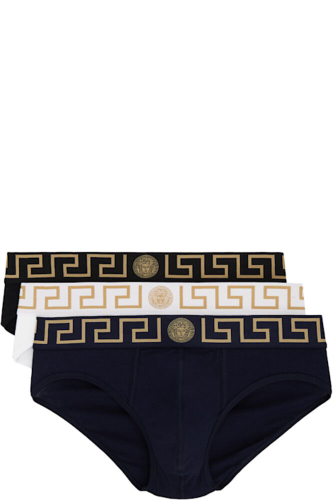

Упаковка из трех разноцветных трусов с узором Greca Border Versace Underwear
