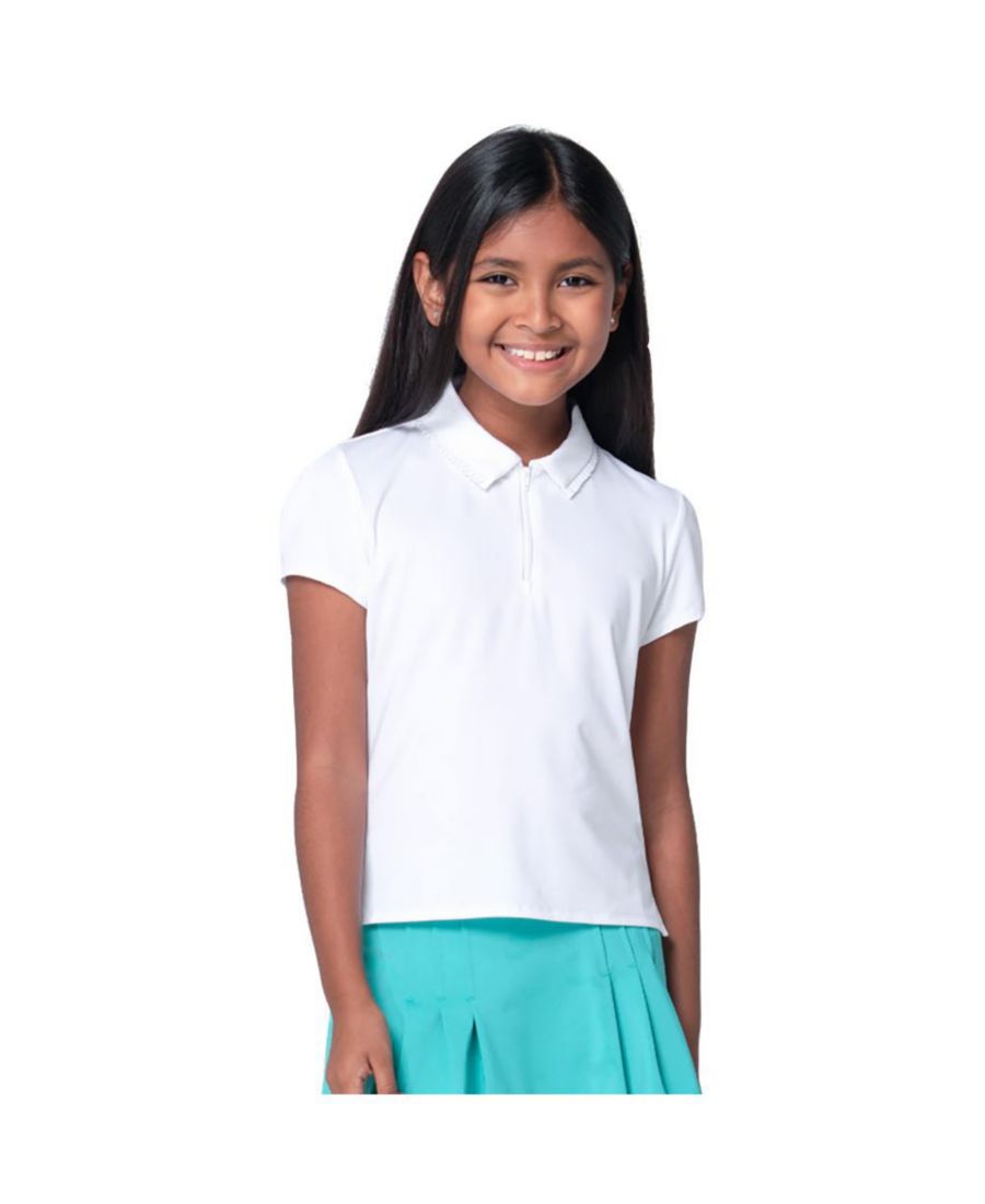 

Детская плиссированная футболка-поло с коротким рукавом для гольфа Lucky In Love, White