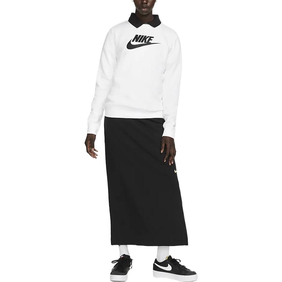 Женская флисовая толстовка с круглым вырезом и логотипом Sportswear Club, белая Nike — фото 3