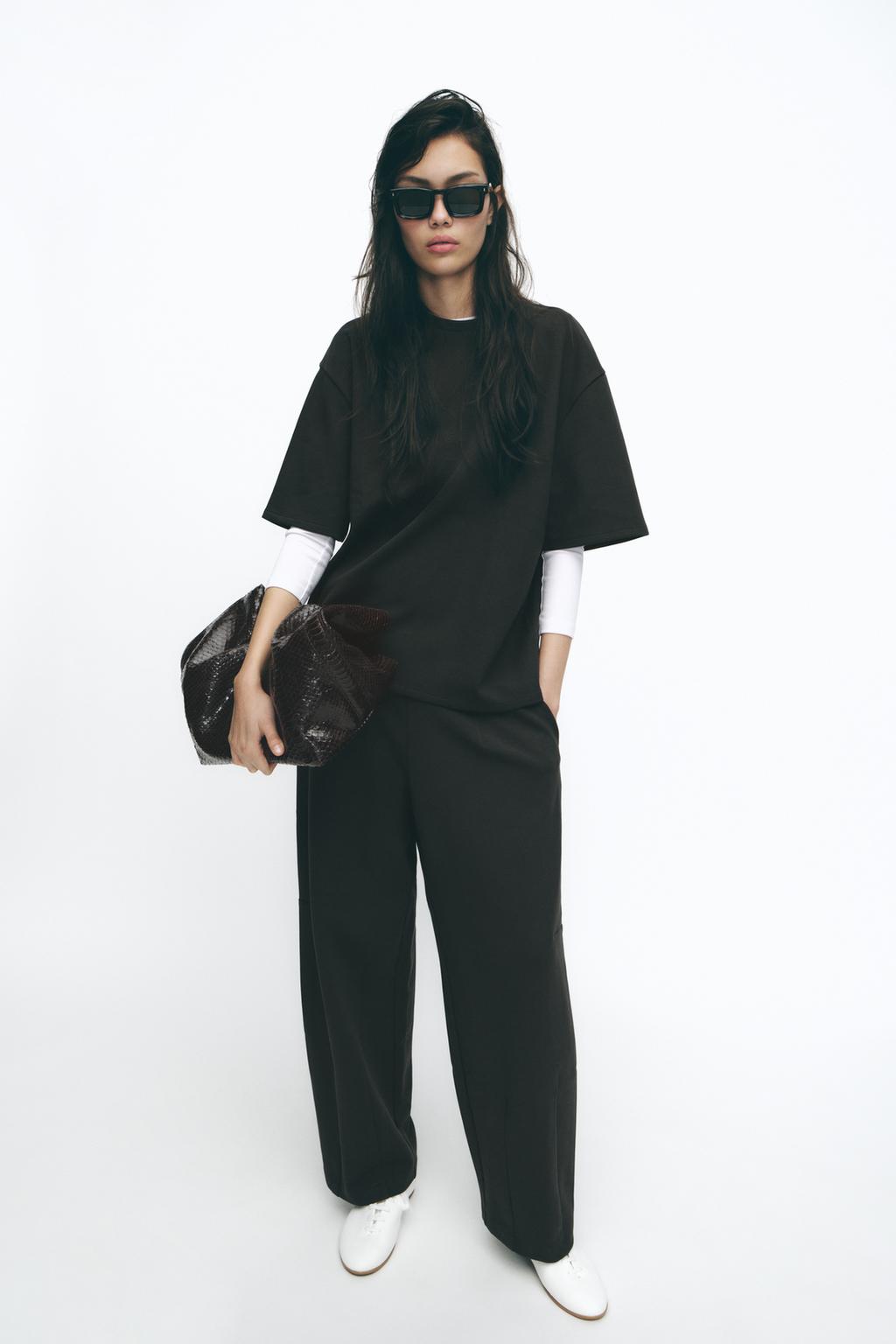

Брюки-баллоны с блокировкой ZARA, цвет Charcoal