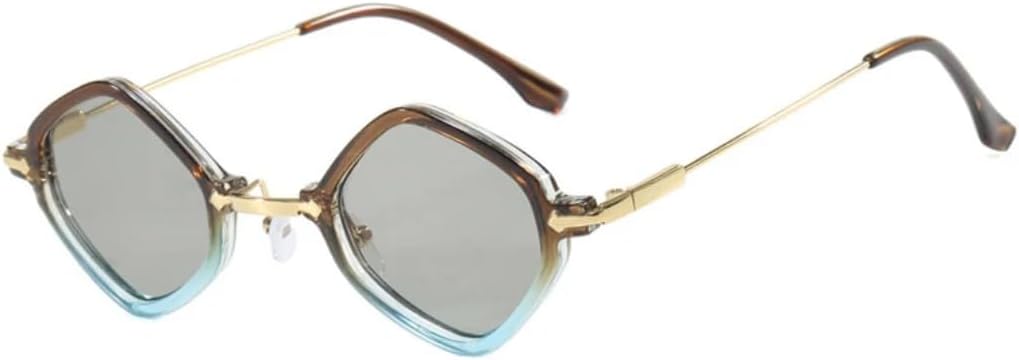 

Солнцезащитные очки с защитой UV400 | Панк, металлическая оправа, цветные линзы | Для женщин и мужчин, для занятий спортом на открытом воздухе и вождения DSVIGF, Brown Gray