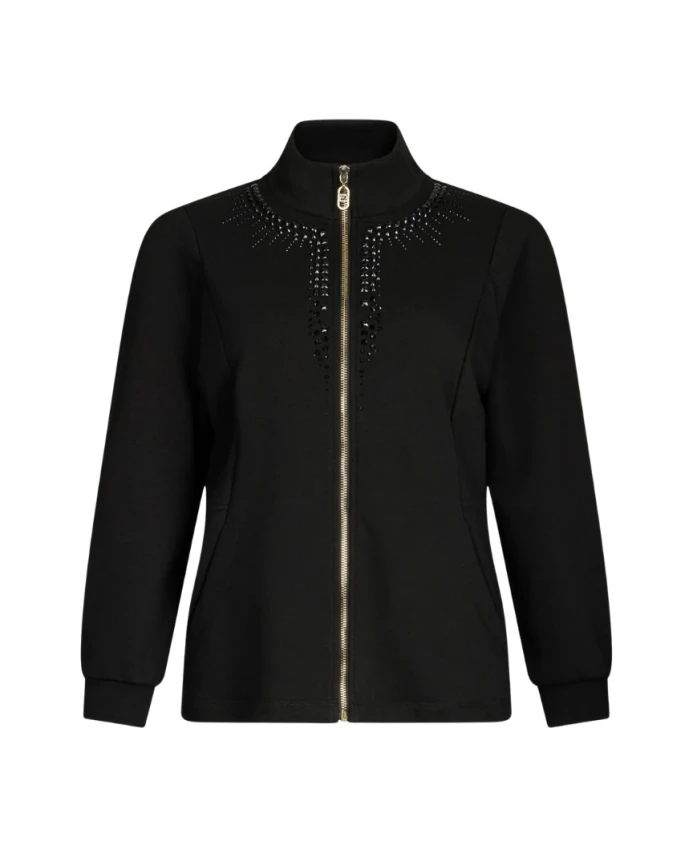 

Толстовка с застежкой-молнией и стразами. Liu Jo, черный