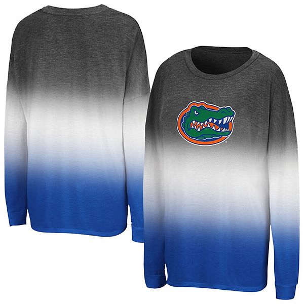 

Женская футболка с длинным рукавом heather black florida gators winkle dip dye Colosseum
