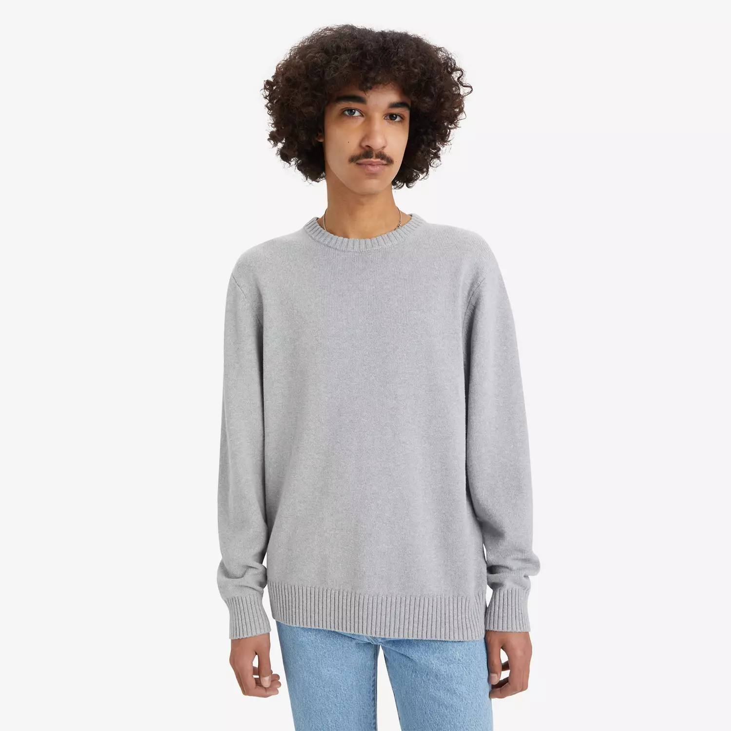 

Свитер с круглым вырезом и красной биркой Levi's, серый