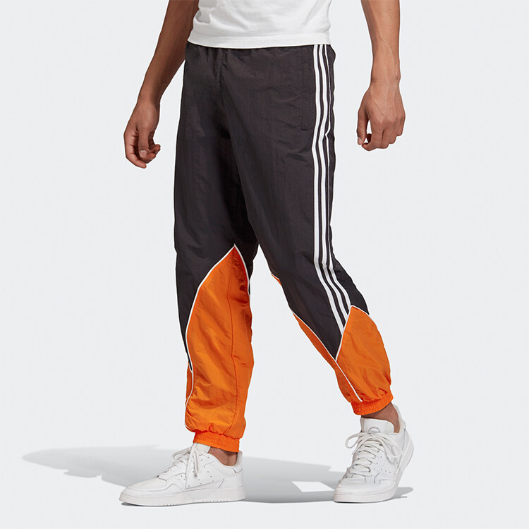 Мужские спортивные брюки Adidas Originals комбинированные, черно-оранжевый — фото 3
