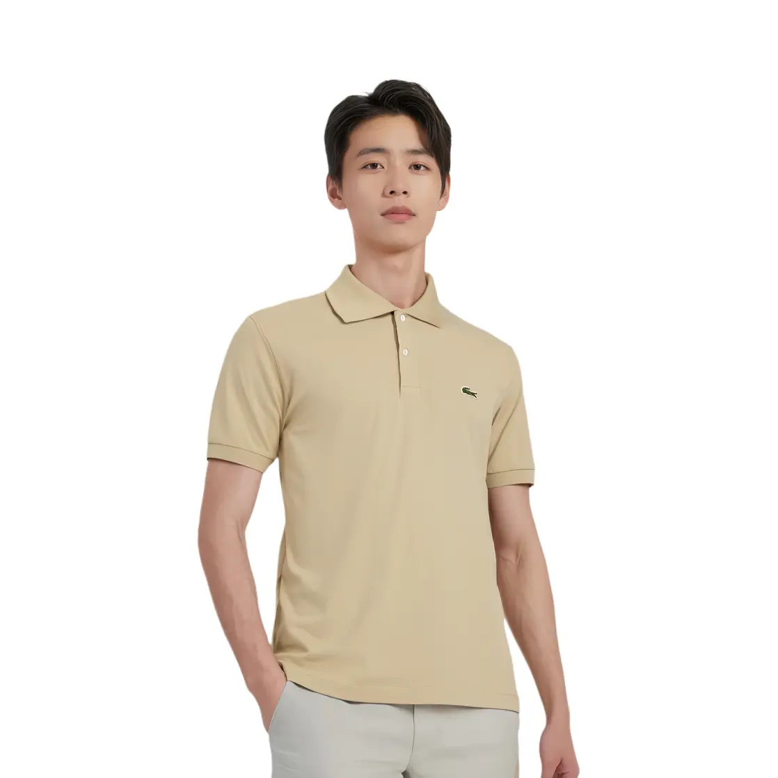 Классическая поло L.12.12 из легкого пике LACOSTE, 02S/Milk Coffee — фото 3
