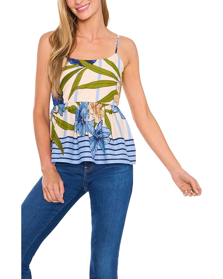 

Топ CeCe Spaghetti Strap Floral Printed Top, цвет Eggnog