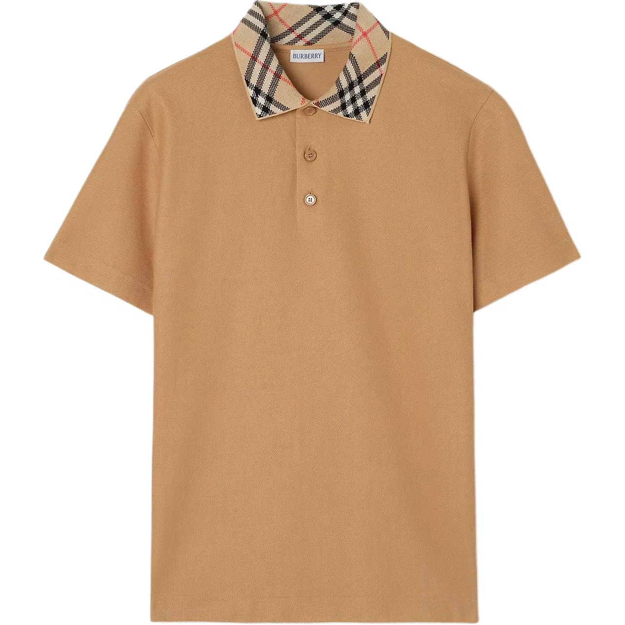 Поло Burberry с отделкой Check-Trim Light Umber