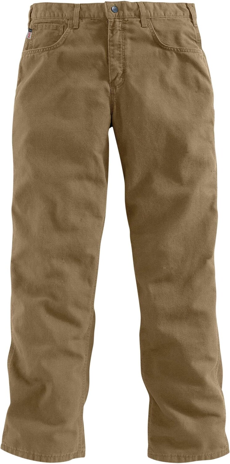 

Большие и высокие брюки из огнестойкой парусины Carhartt, цвет Golden Khaki