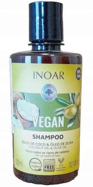 INOAR Vegan Shampoo, веганский увлажняющий и питательный шампунь, после кератина, 300 мл — фото 3