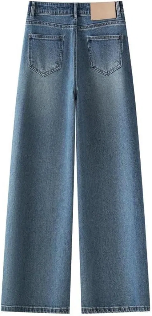 Джинсы прямые свободные, Women's Spring, Blue — фото 3