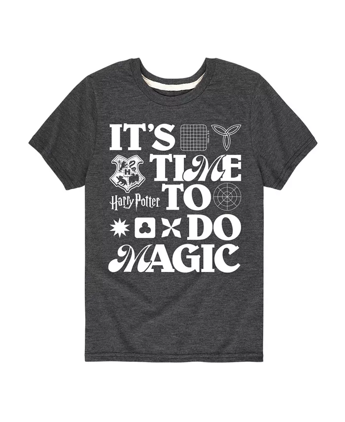 

Футболка с графическим принтом "Harry Potter Dog Magic" для мальчиков старшего возраста, серый
