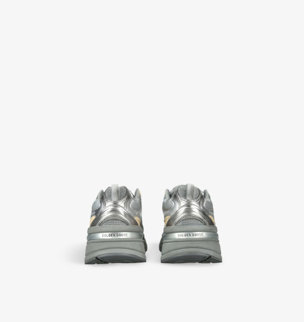 Кроссовки Lightstar из кожи и сетки с низким верхом Golden Goose, серебряный — фото 4