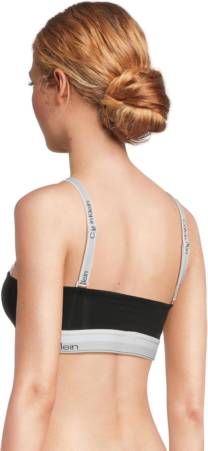 Женский бюстгальтер-бандо Calvin Klein с легкой подкладкой, из хлопка и модала, Black — фото 3