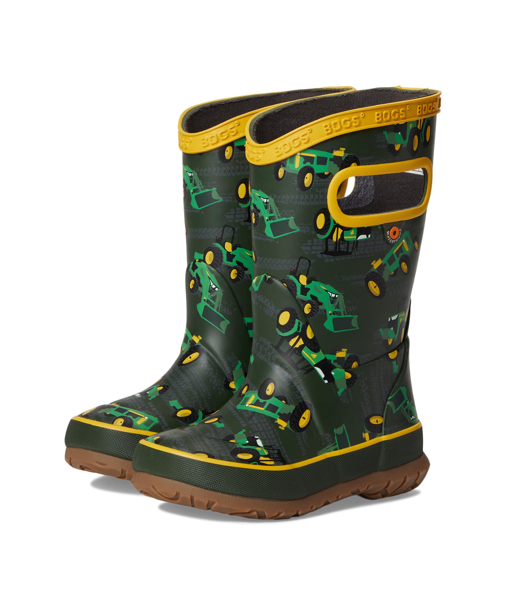 

Ботинки Bogs Kids Rainboot Tractor, цвет Dark Green Multi