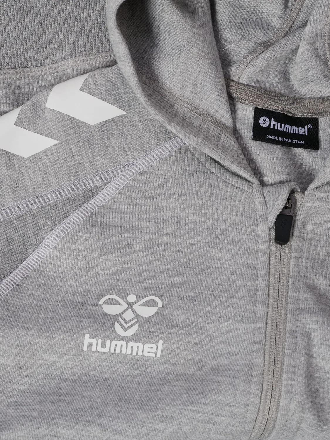 Капюшон с молнией детский Hummel, серый меланж — фото 3