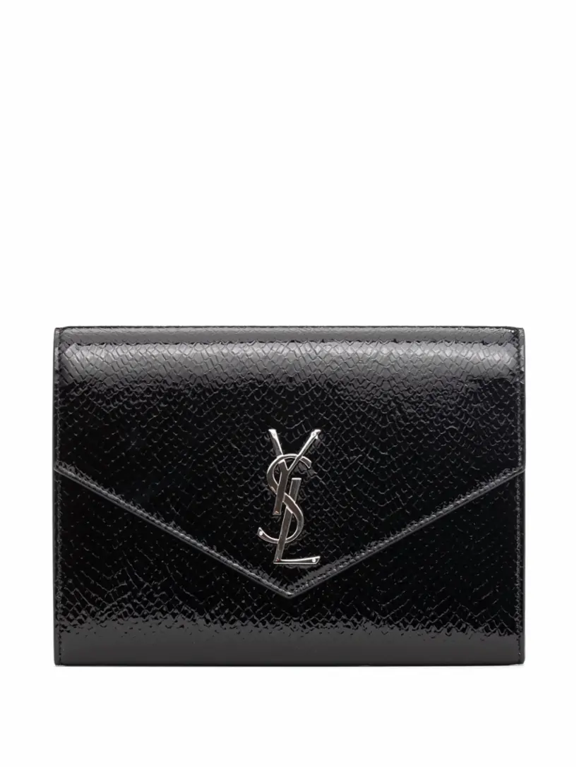 

Кожаный клатч с логотипом Saint Laurent, черный