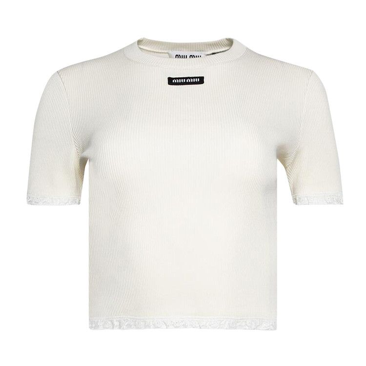 

Футболка Miu Miu Short-Sleeve Tee, Avorio