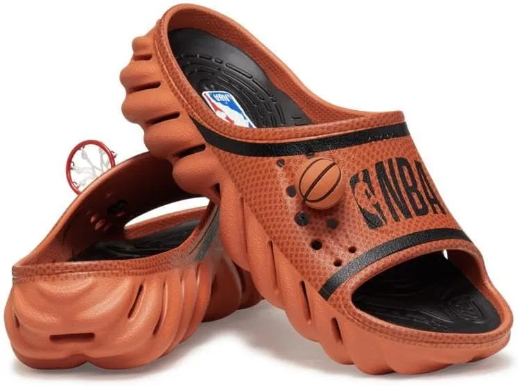 Сандалии Crocs унисекс для взрослых NBA Echo Slide Slide Sandals, оранжевый — фото 4