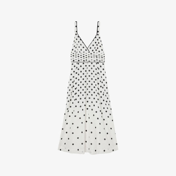 

Платье миди Reiss Dottie с v-образным вырезом, черный