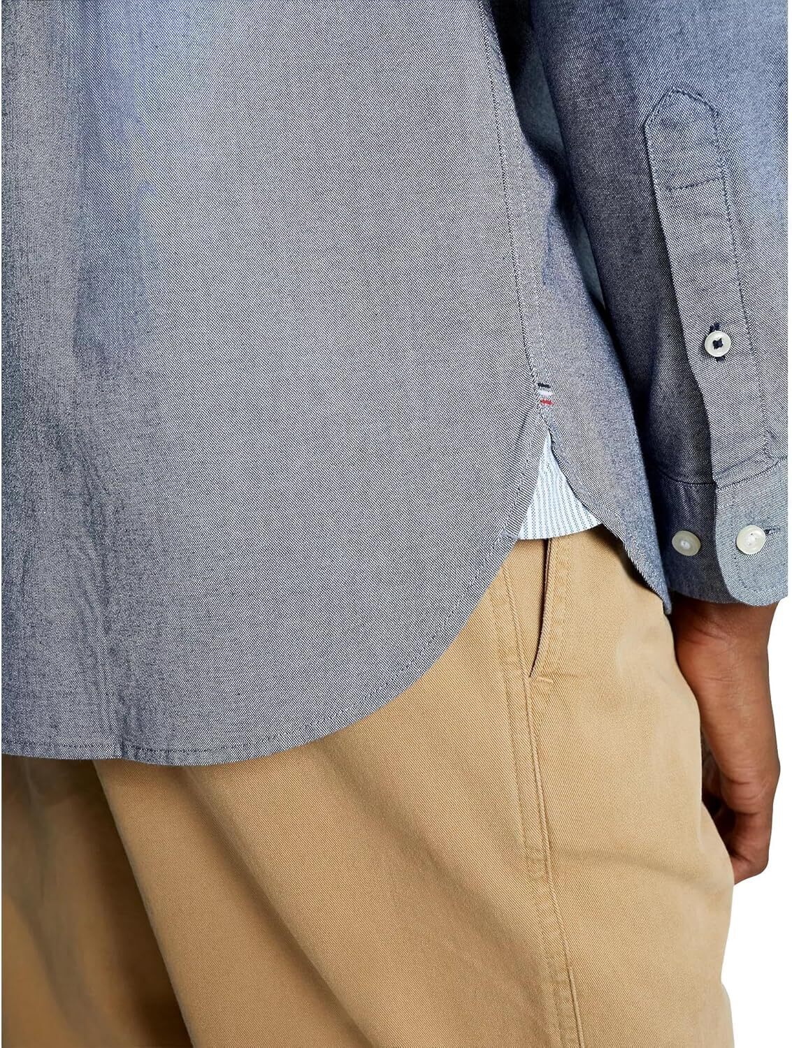 Рубашка Tommy Hilfiger Signature Long Sleeve Casual Button Down, пустынное небо — фото 3