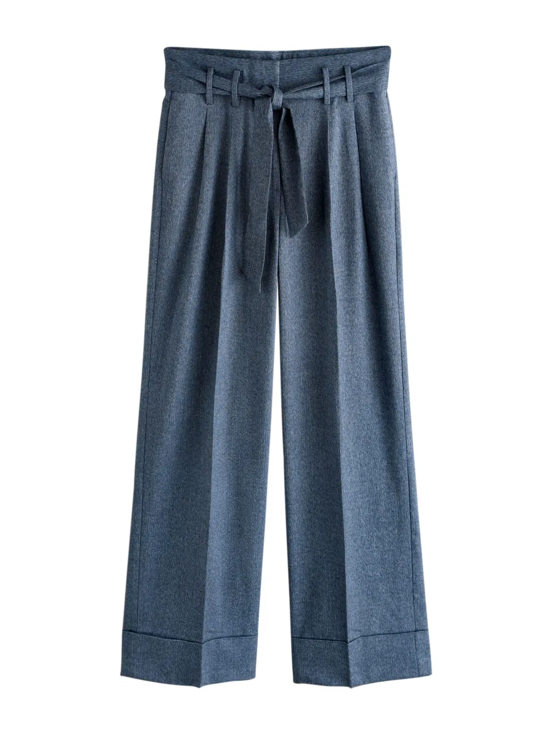 Широкие брюки со складками спереди Next, Blue Denim