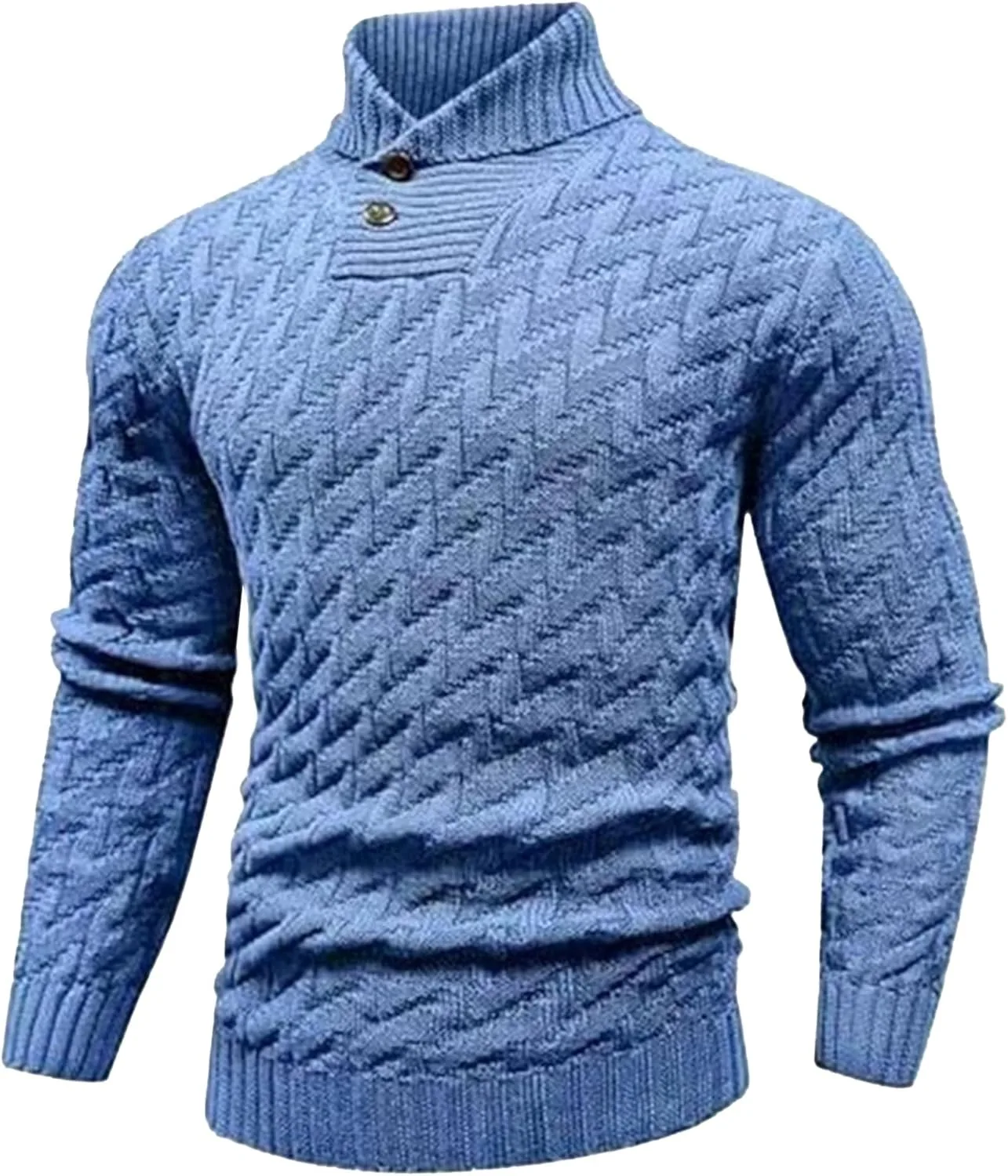 

Мужской свитер с шалью Slim Fit Casual Button Cable Knit DGHM-JLMY