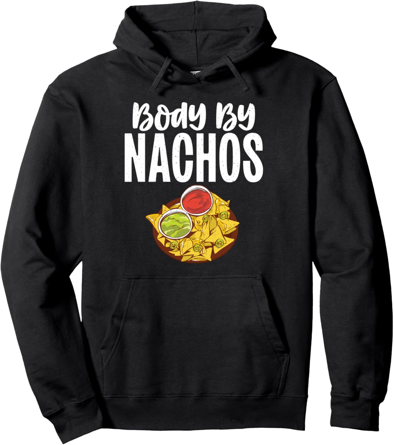 

Толстовка Body by Nachos Lover Funny Fat Hoodie Funny Fat Gifts, черный